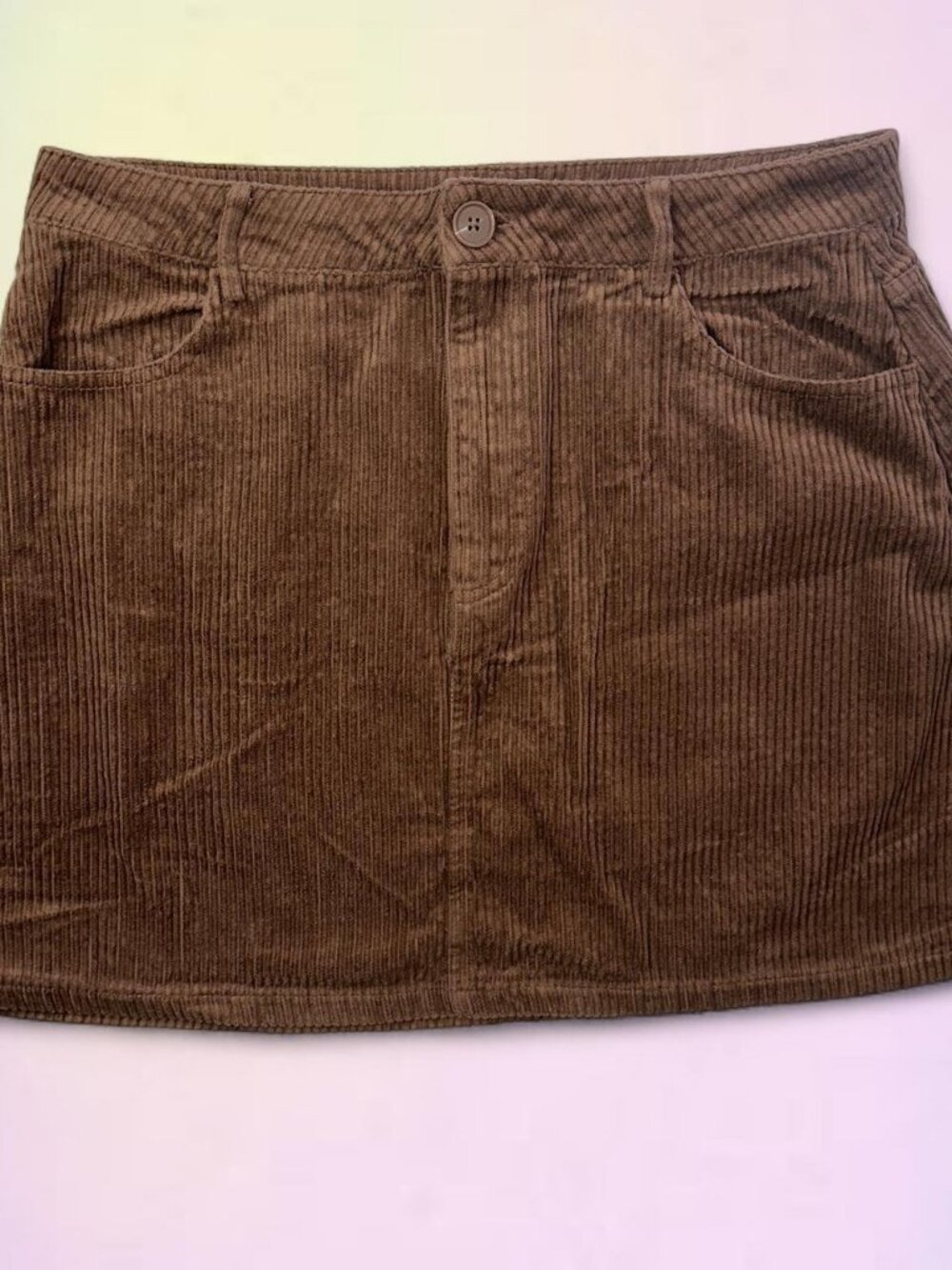 Francesca's Brown Corduroy Mini Skirt Size Large